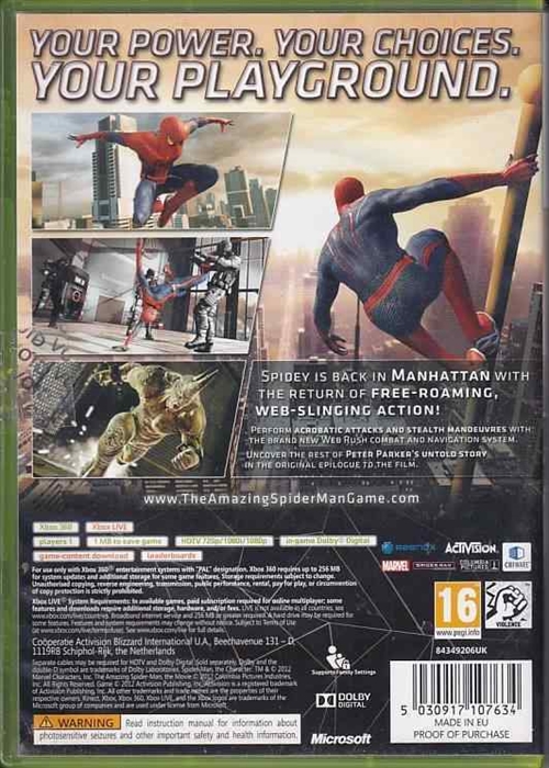 The Amazing Spider-man - XBOX 360 (B Grade) (Genbrug)